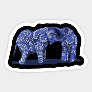 Playful Elephants of Lussac Sticker